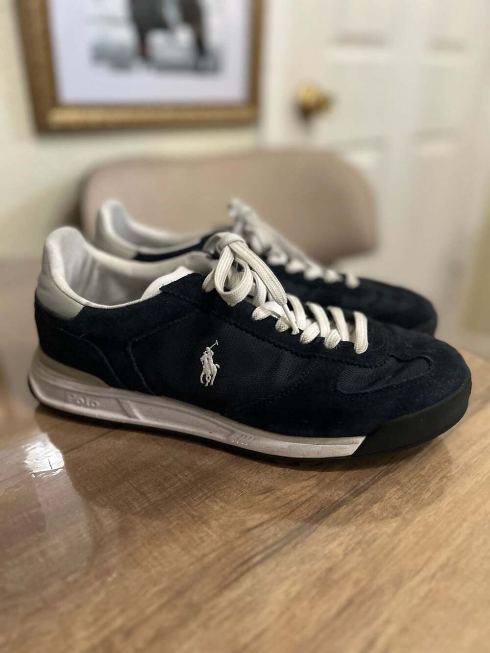 Polo Ralph Lauren Varick Size 9 Navy Suede Sneakers